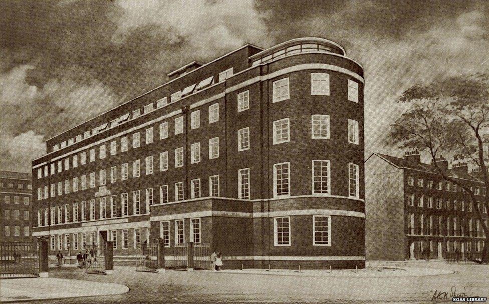 The SOAS building in Russell Square, 1943