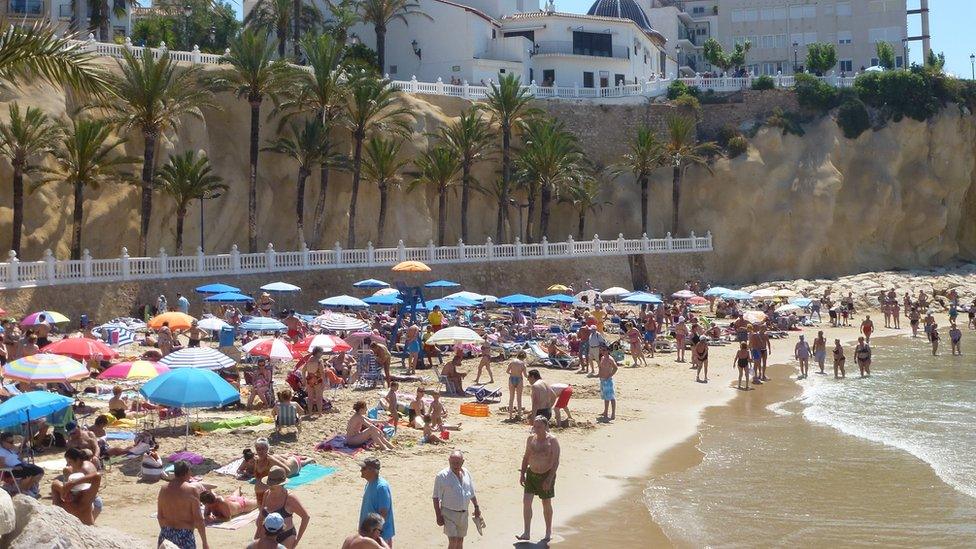 People on beach in Benidorm