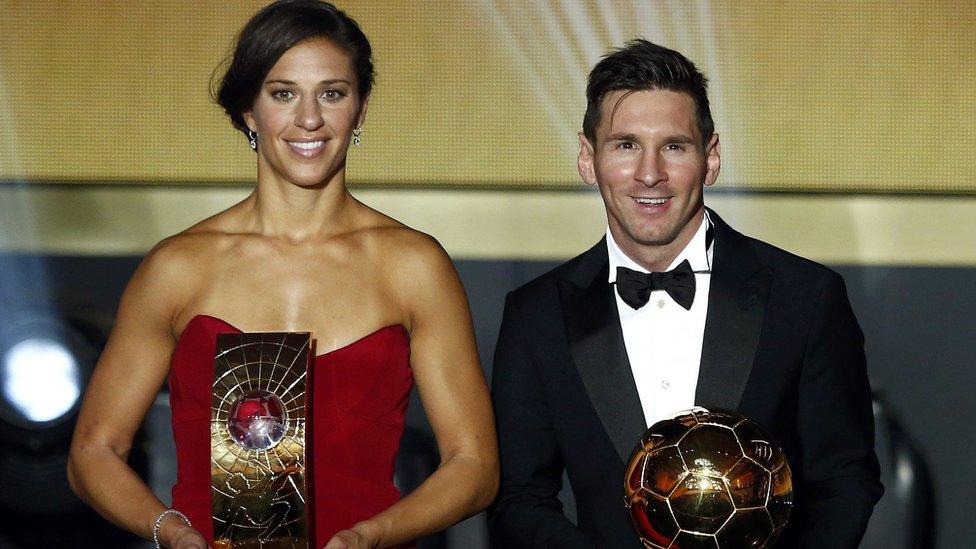 Carli Lloyd and Lionel Messi