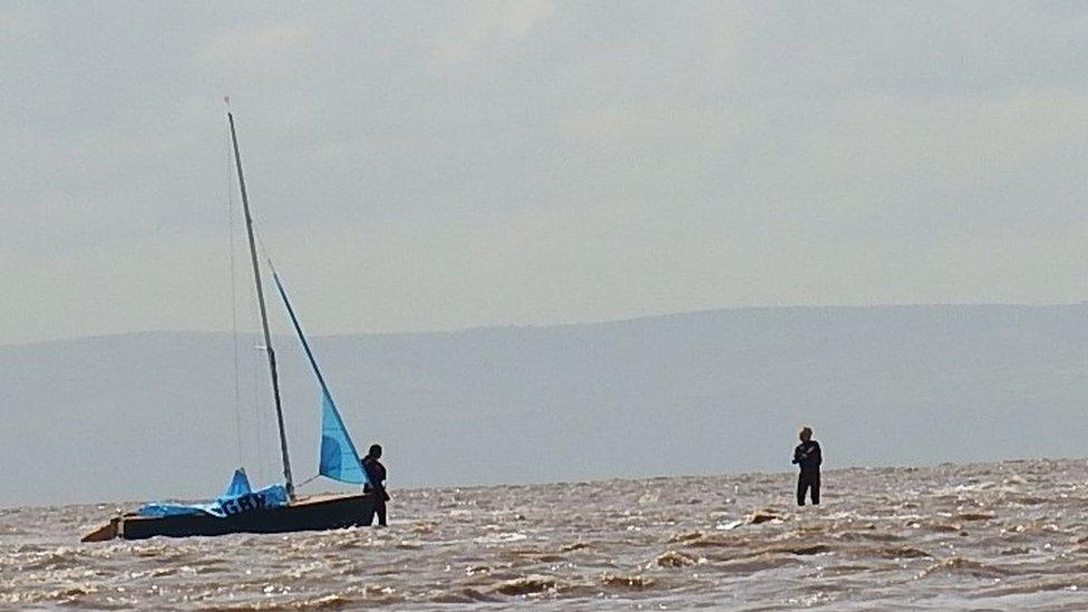 Penarth Yacht Club took a day trip to the Sandbank in the middle of the Bristol Channel, while it was showing at low tide. Picture taken by Tracey Dunford