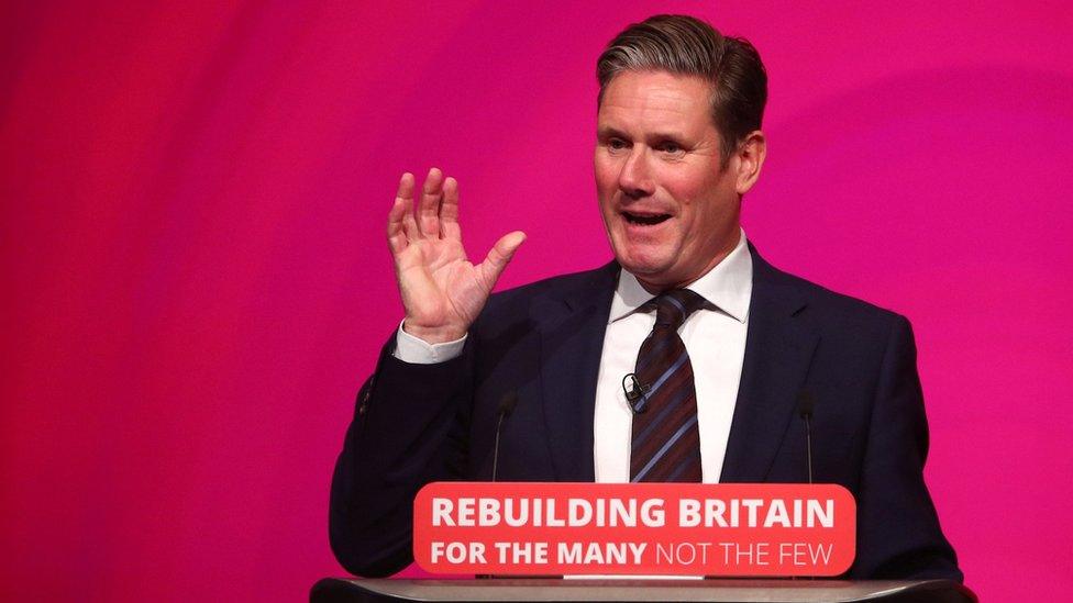 Sir Keir Starmer addressing party conference