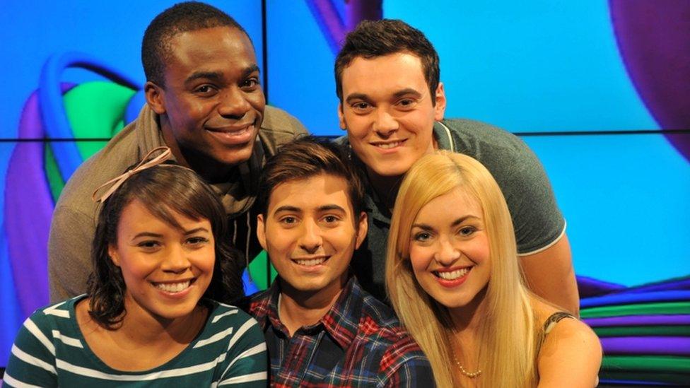 Presenters in 2012: Leah Gooding, Ore Oduba, Ricky Boleto, Joe Tidy and Hayley Cutts.