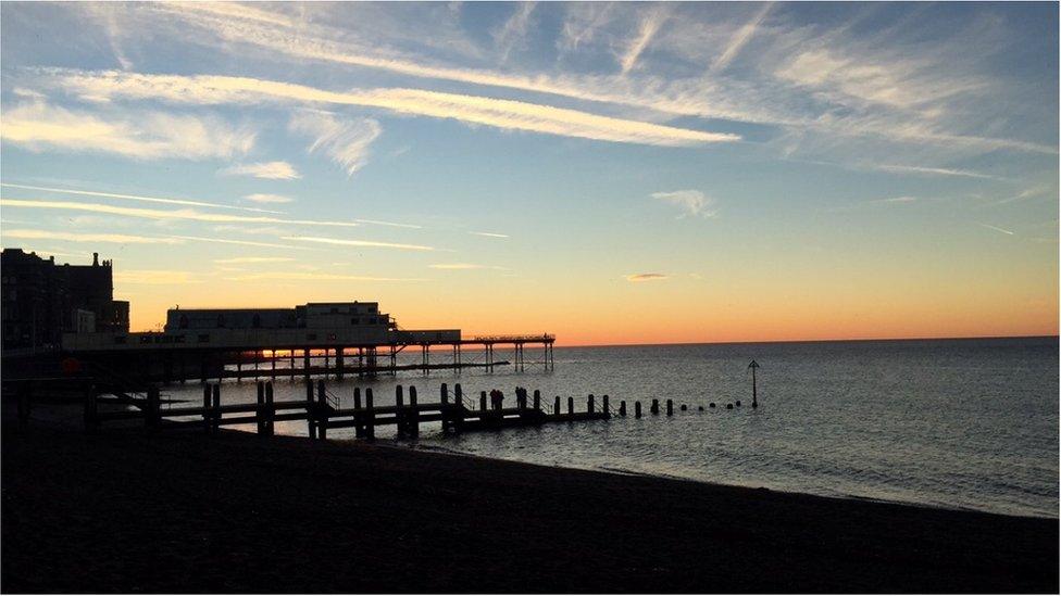 Aberystwyth seafront at sunset