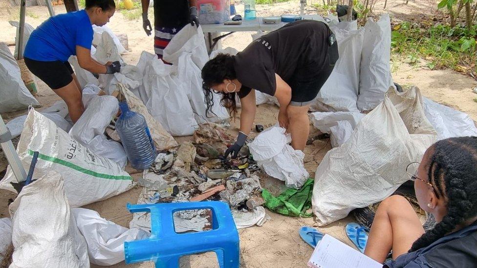 Beach clean in the Seychelles