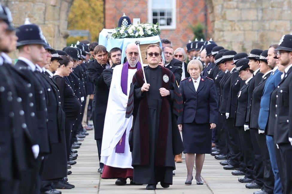 Funeral of Sgt Graham Saville, of Nottinghamshire Police