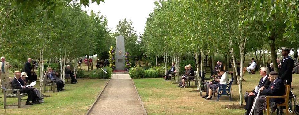 Veterans and their families at the National Memorial Arboretum