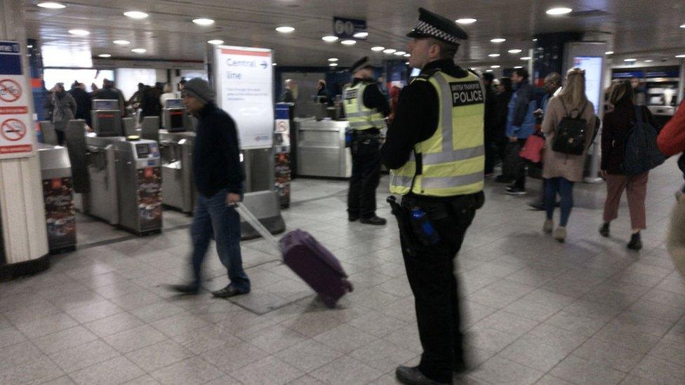 Police are seen at Oxford Circus