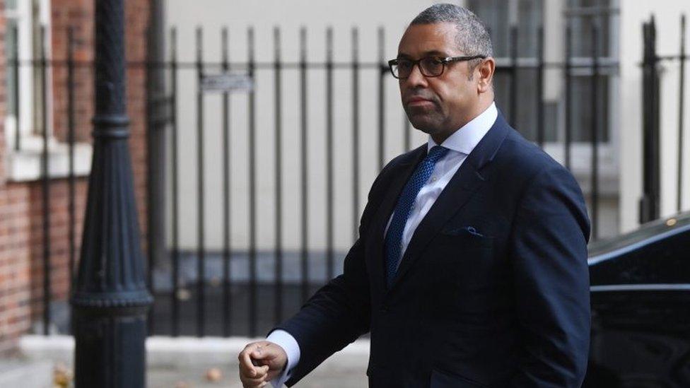 James Cleverly leaves after attending the weekly cabinet meeting