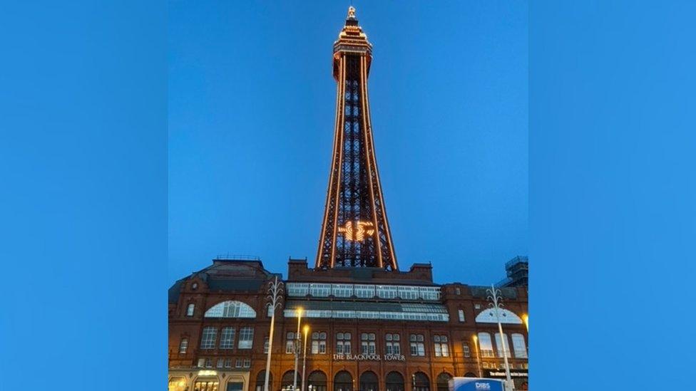 Blackpool Tower lit up