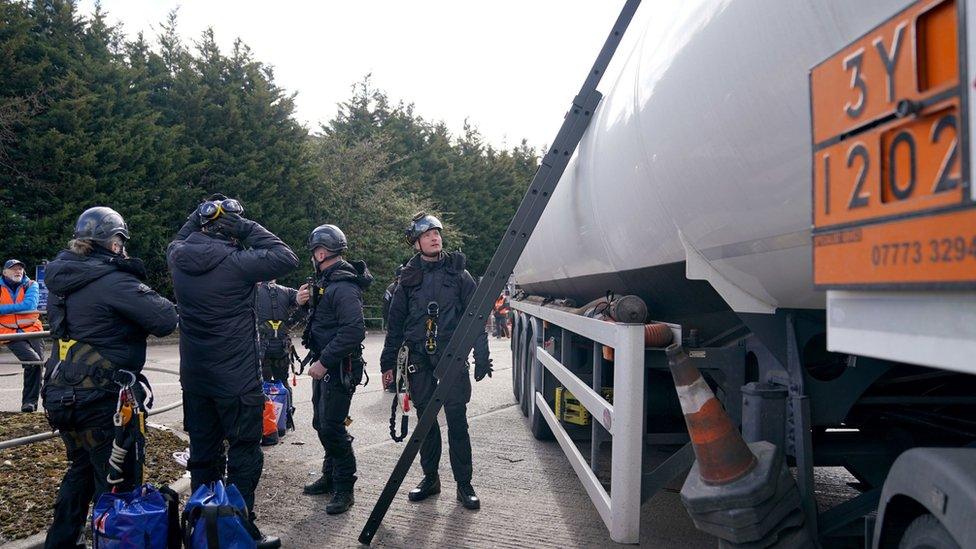 Police team at the Birmingham protest