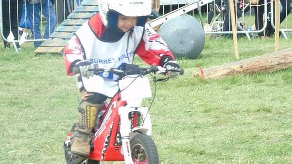 Curtis Myles on his motorbike