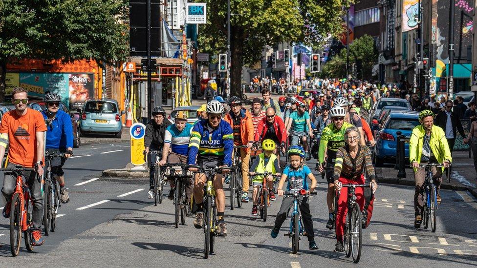 Cyclists at Big Ride for Safer Cycling