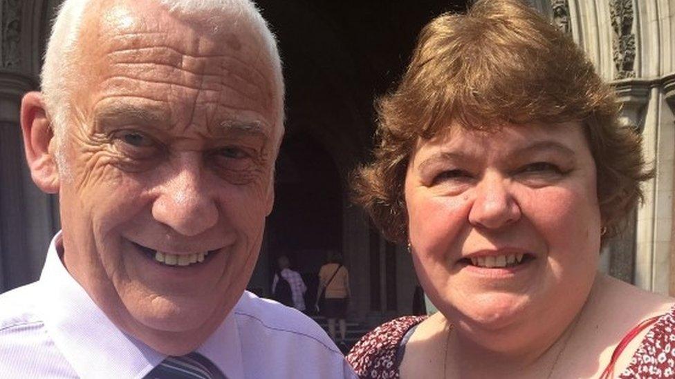 David Bryant and his wife Lynn outside the Royal Courts of Justice