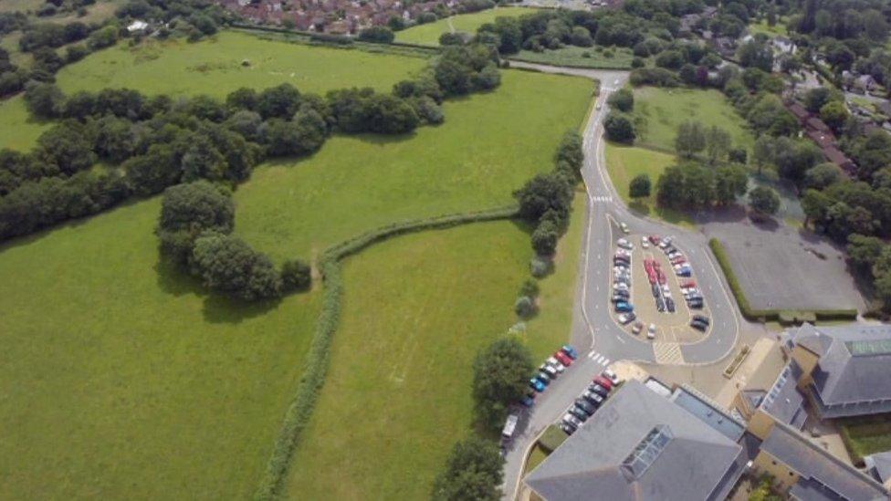 Aerial view of land near Lisvane, Cardiff