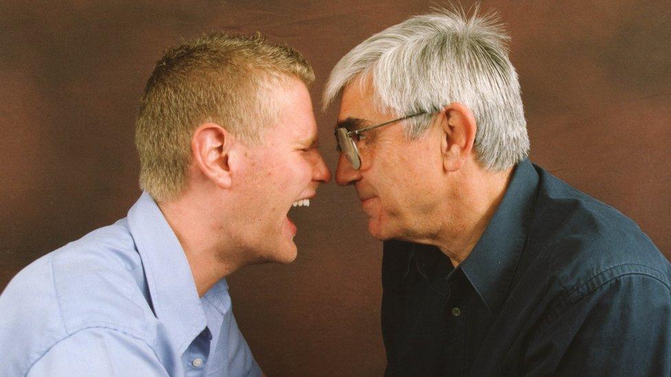 Jonathan Vernon-Smith nose to nose with Ernie Almond