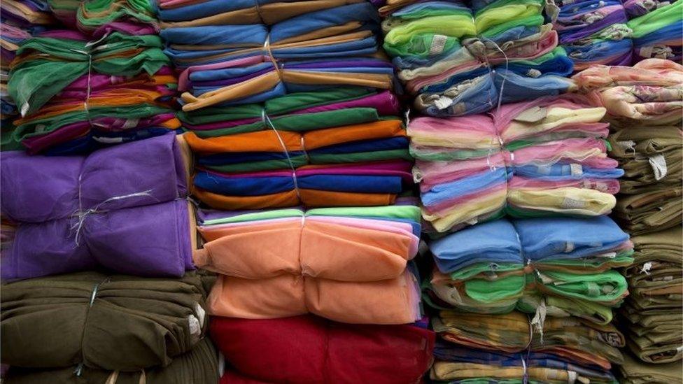 Mosquito nets are displayed for sale at a wholesale market in New Delhi, India, Wednesday, Sept. 14, 2016.