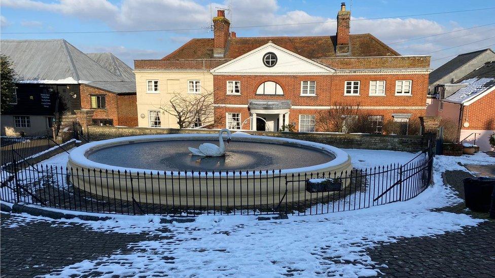 Swan fountain at Mistley