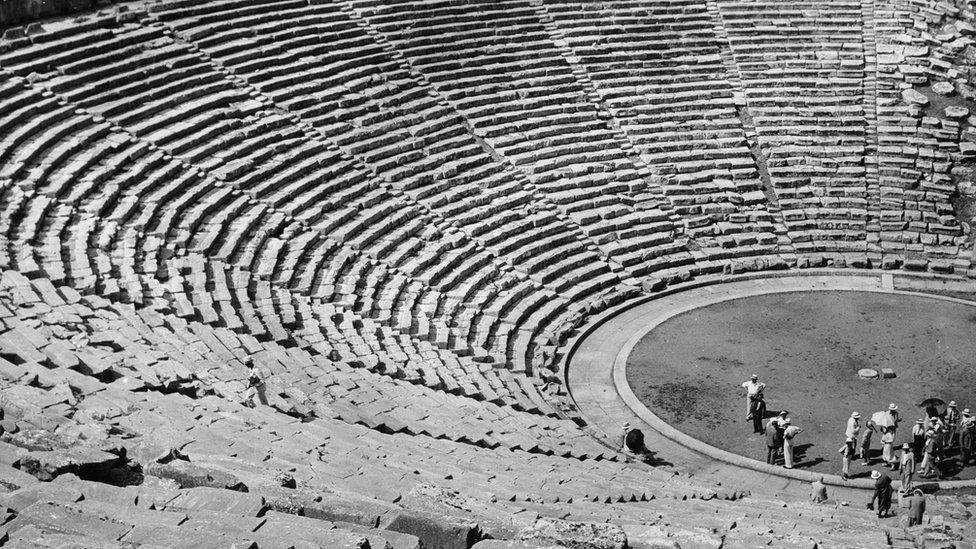 The ancient Greek theatre at Epidavros or Epidaurus