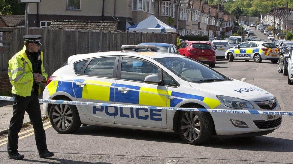 Police cordon across Overstone Road