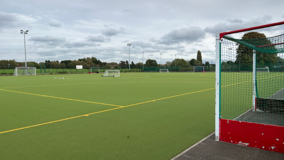 A football pitch at Oxstalls Sports Park