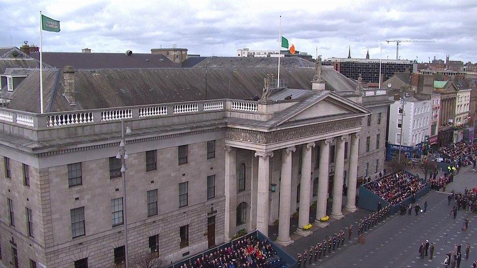 The General Post Office (GPO) in Dublin was the rebel headquarters in 1916 and the site of the commemorations on Sunday