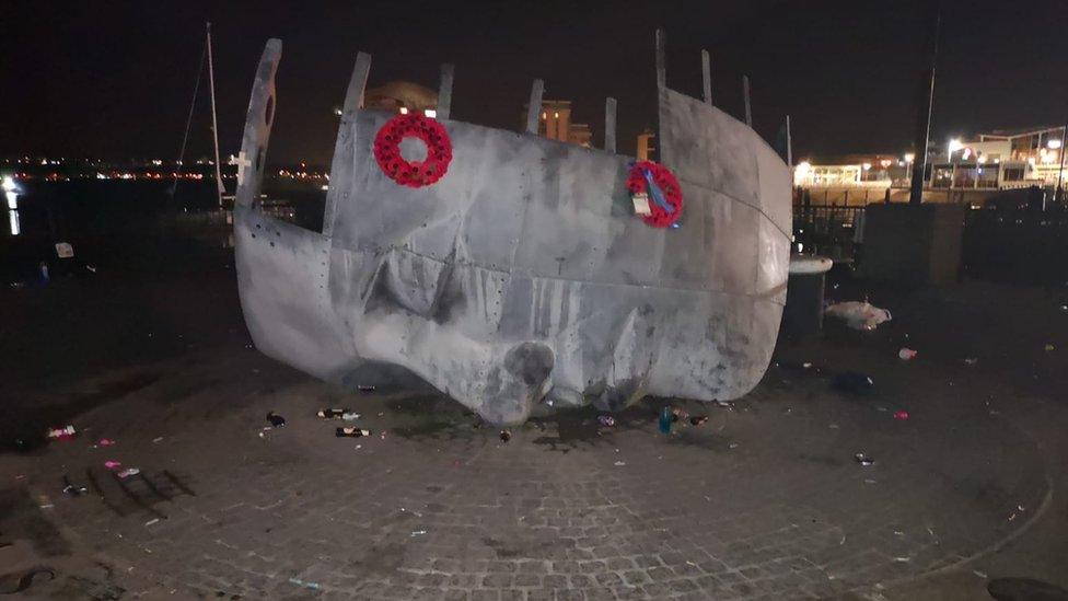 The Merchant Seaman's Memorial in Cardiff Bay