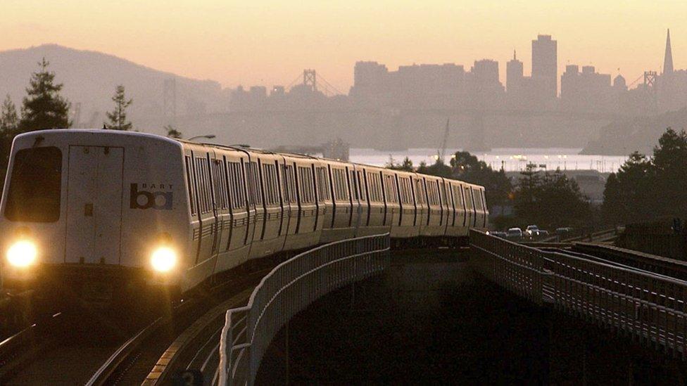 Bart train in San Francisco