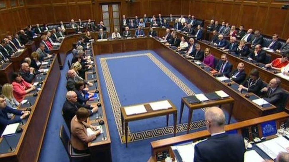 The new assembly members gathered in the chamber on Thursday morning