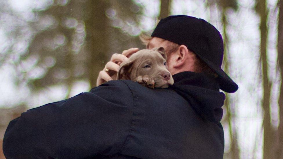 A six-week-old Rico with owner Seekah Lytess