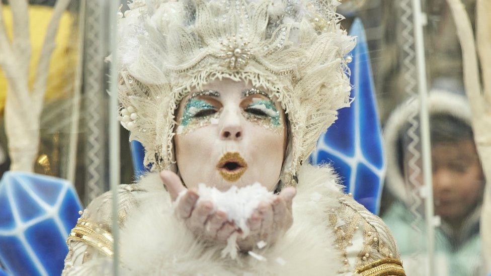 Snow queen in Manchester Christmas Parade