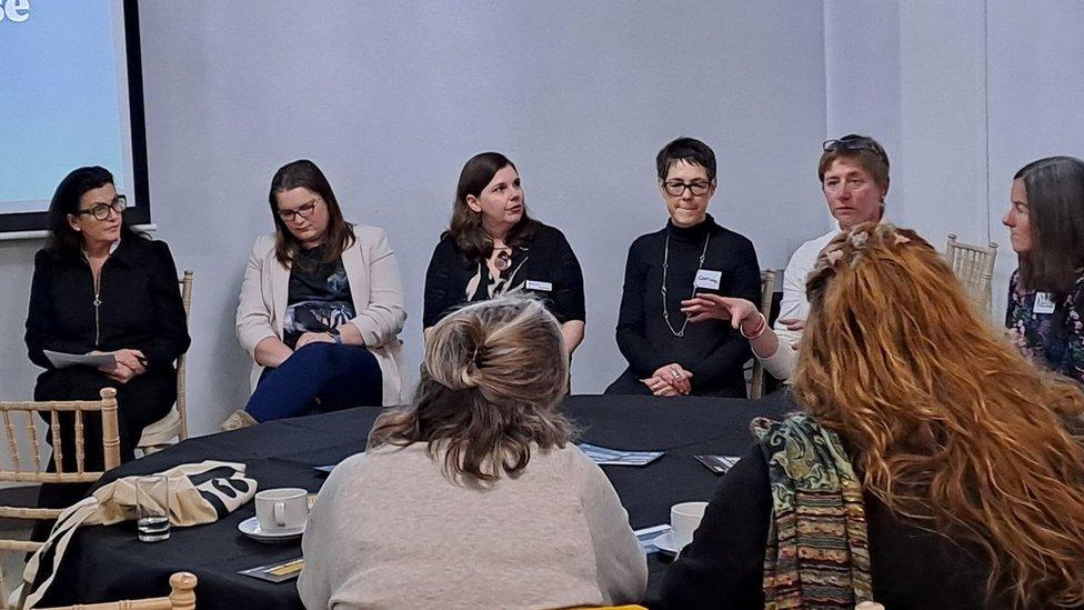 A group shot of several women at a Menopause event in Suffolk