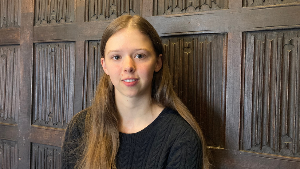 Lena Van Dongen , one of the youngest bell ringers at Great St Mary's