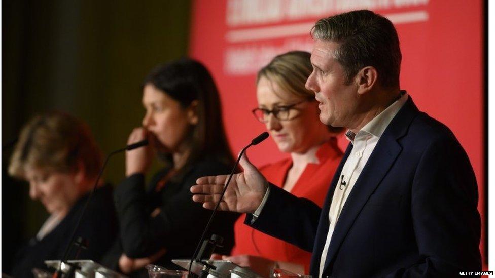 Labour leadership contenders at a recent hustings