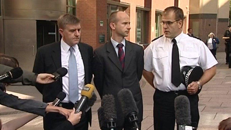 South Yorkshire Police speaking outside Sheffield Crown Court in 2009