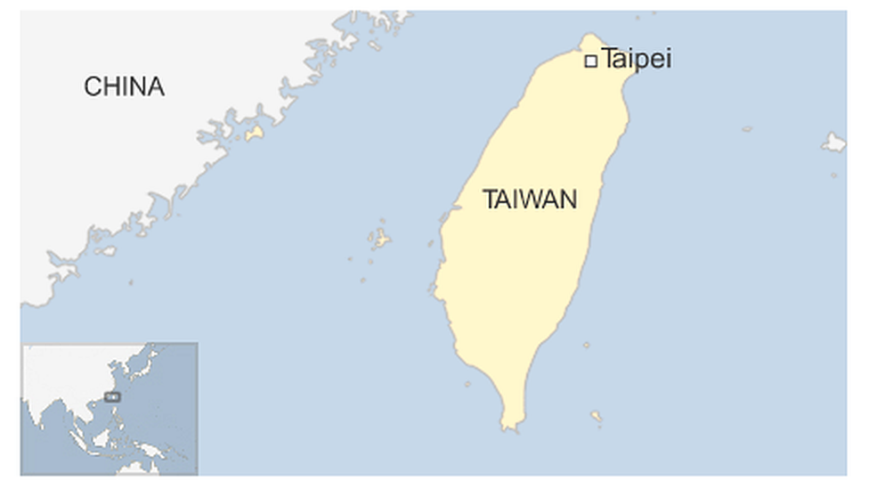 Map of Taiwan and China