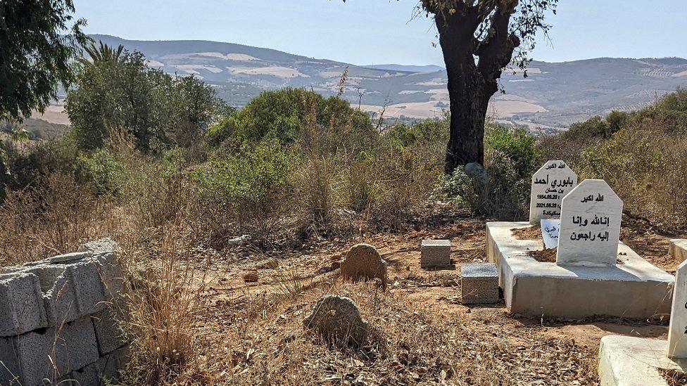 Graveyard on a hill