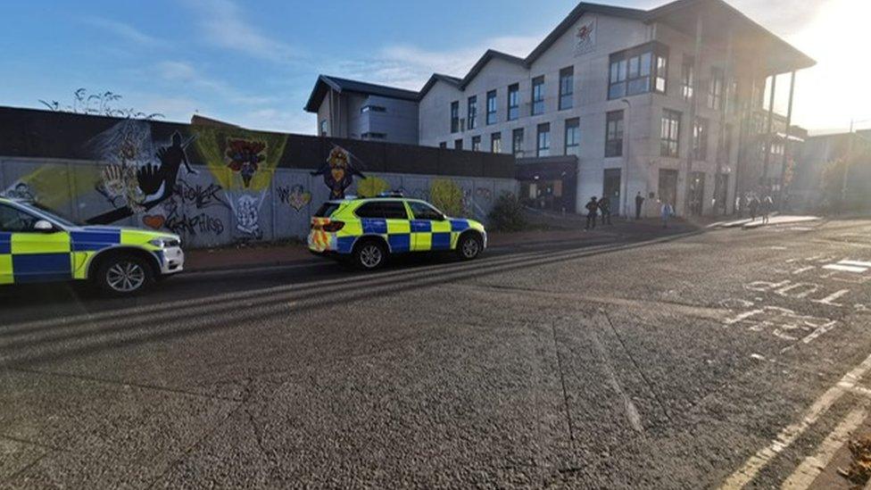 Two police cars on Dumballs Road