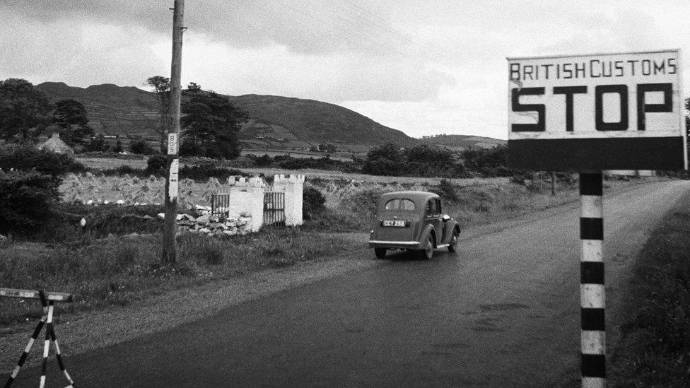 Checkpoints were set up each side of the border and people could face inspections at both (photo dated circa 1960)