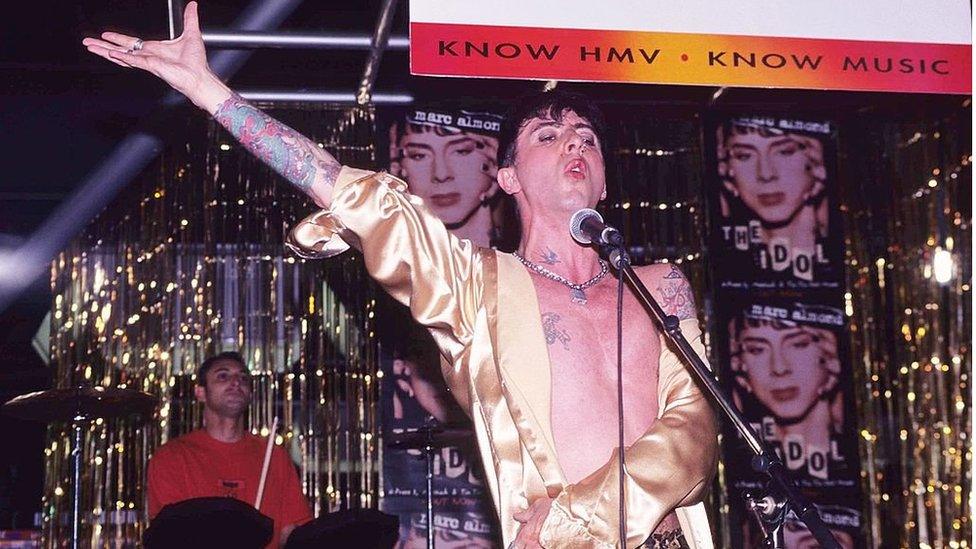 Marc Almond during Marc Almond Instore Performance at HMV - July 1, 1995 at HMV Oxford Street in London, Great Britain.