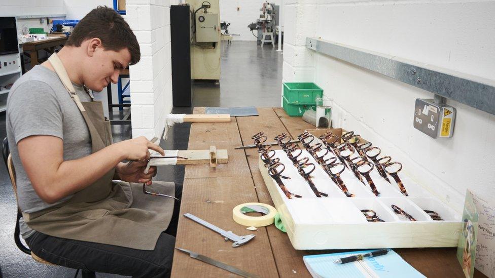 A Tom Davies employee at work at the Brentford factory