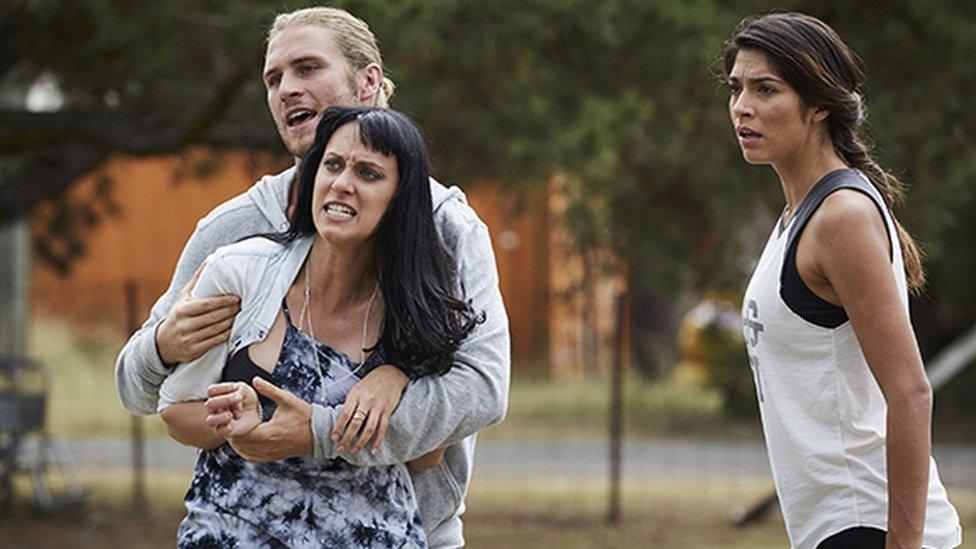 Actress Jessica Falkholt in a Home and Away scene