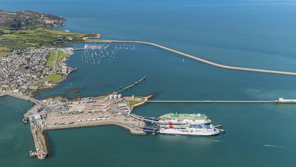 Aerial Views of the port of Holyhead, Anglesey, North Wales