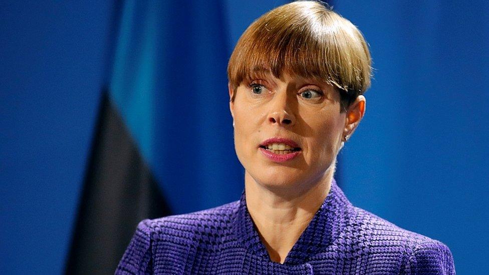 Estonian President Kersti Kaljulaid in Berlin, Germany October 8, 2019