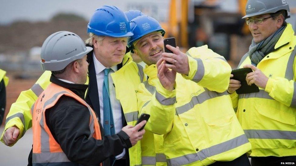 Boris Johnson on a campaign visit in Bedford