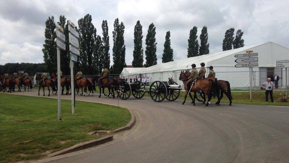 The Thiepval commemorations will involve gun carriages and troops on horseback