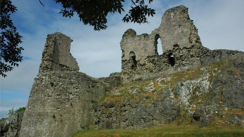 The ruins of Montgomery Castle