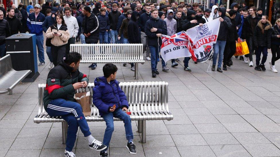 Southend United fans protesting in February