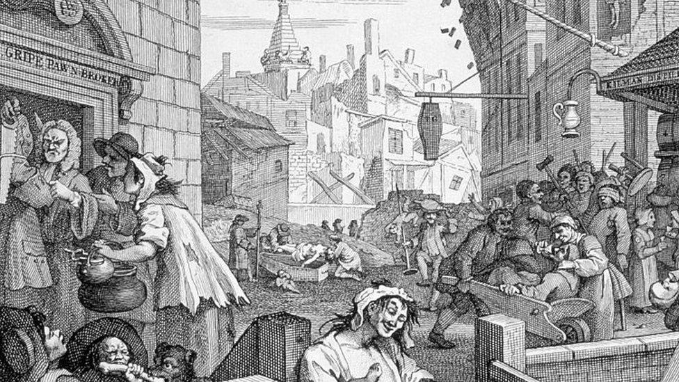 Detail from Hogarth's Gin Lane