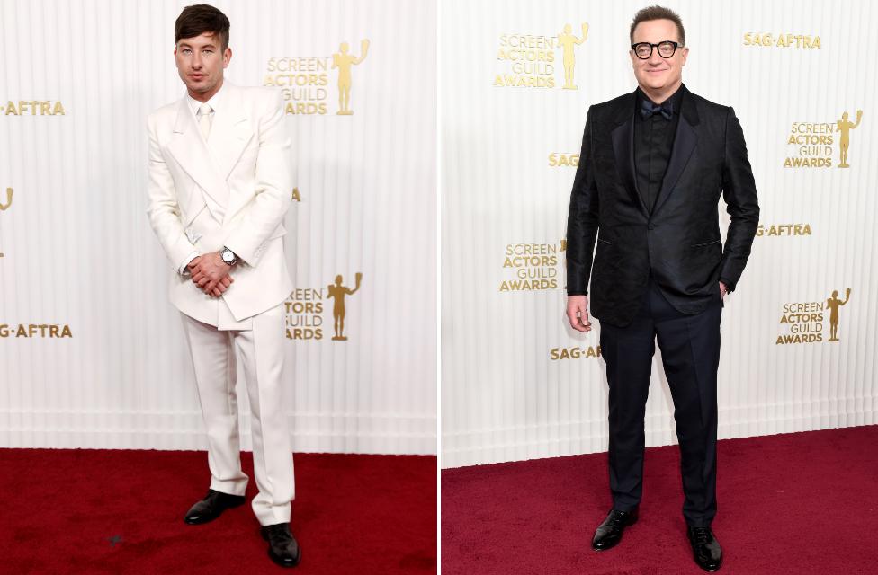 Barry Keoghan and Brendan Fraser attend the 29th Annual Screen Actors Guild Awards at Fairmont Century Plaza on February 26, 2023 in Los Angeles, California.