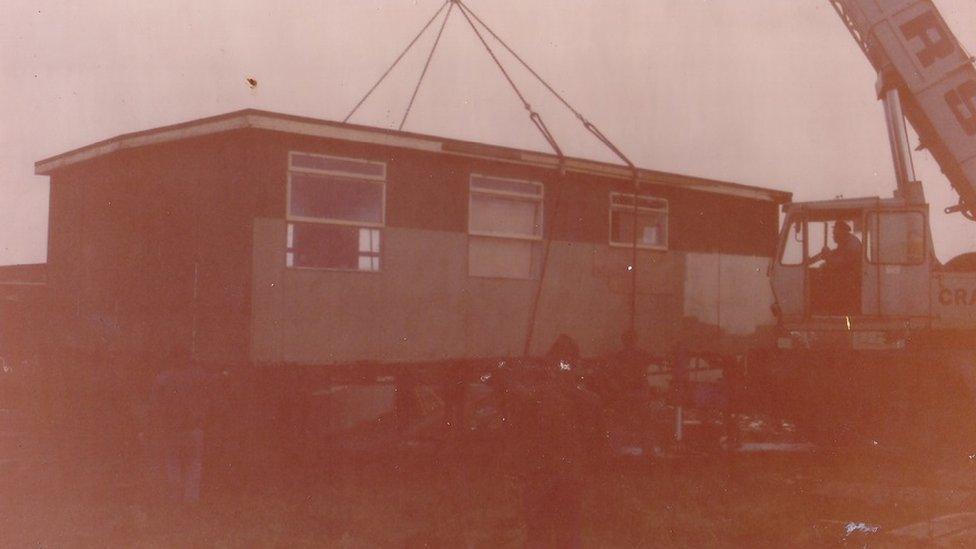 The original hut the school was housed in in 1971.